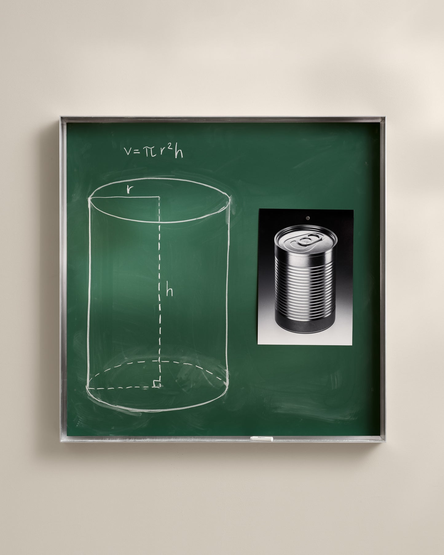 Kridttavle grøn, magnetisk med alumininumsramme 90x90